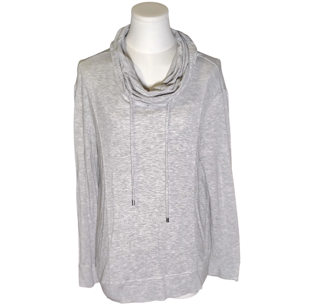 Jones New York Signature Heather Gray Drawstring Sweatshirt Size Small